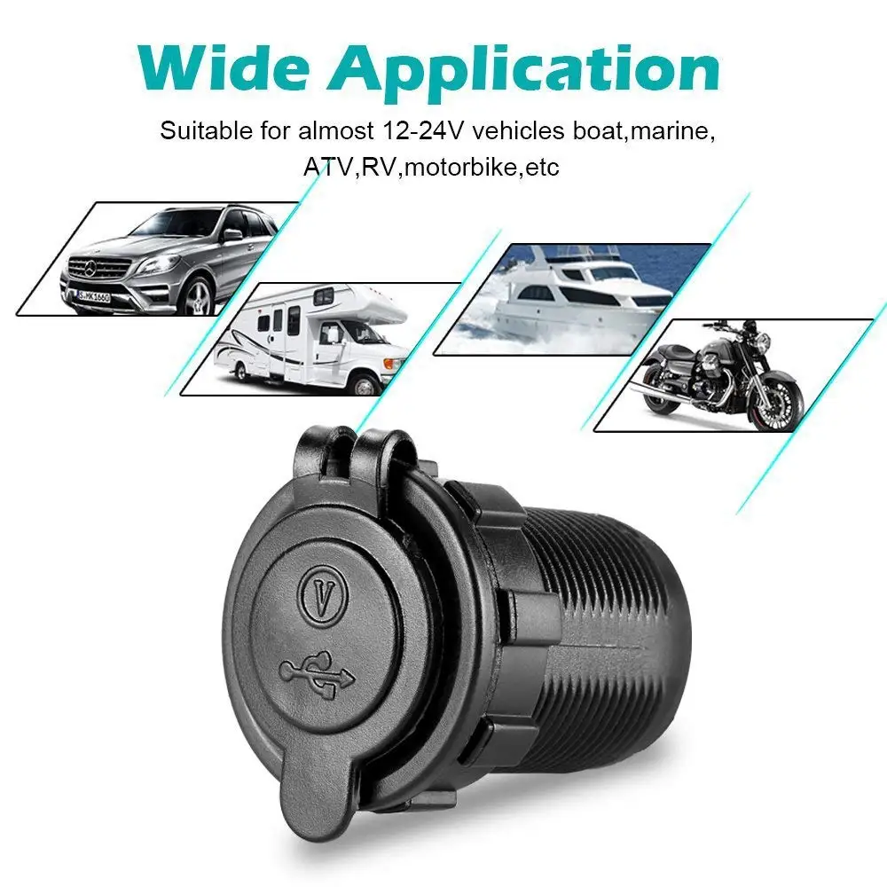 Автомобильное зарядное устройство с двумя USB разъемами 1A & 2.1A синий светодиодный
