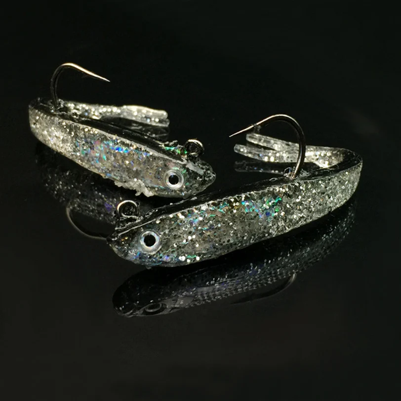 

L101S 2pcs/set 73mm 6g Pesca Soft Bait Fishing Lure Lead Jig Head Fish Lures Tackle Sharp Hook wobblers