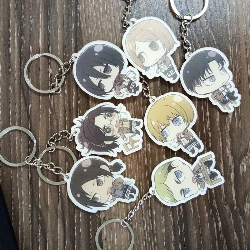 Брелок для ключей с аниме Эрен Акерман кольца подвески 12 шт./компл.|anime keychain|keychain