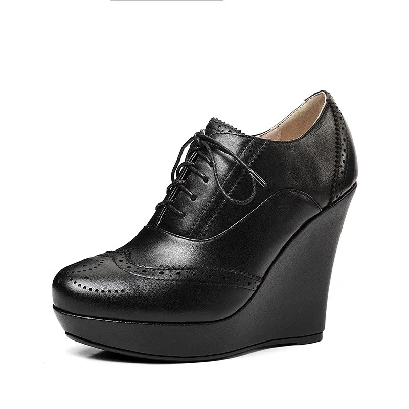 Осенняя обувь на очень высоком каблуке женская танкетке платформе женские