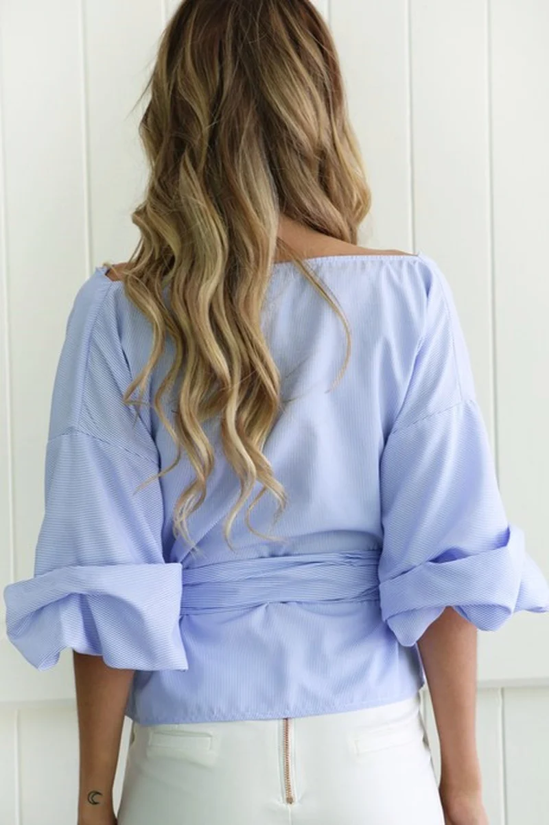 Women's Fashion Sexy V-neck Strapless Cross Strap Shirt Women Short Clothing Blouse 0480 |