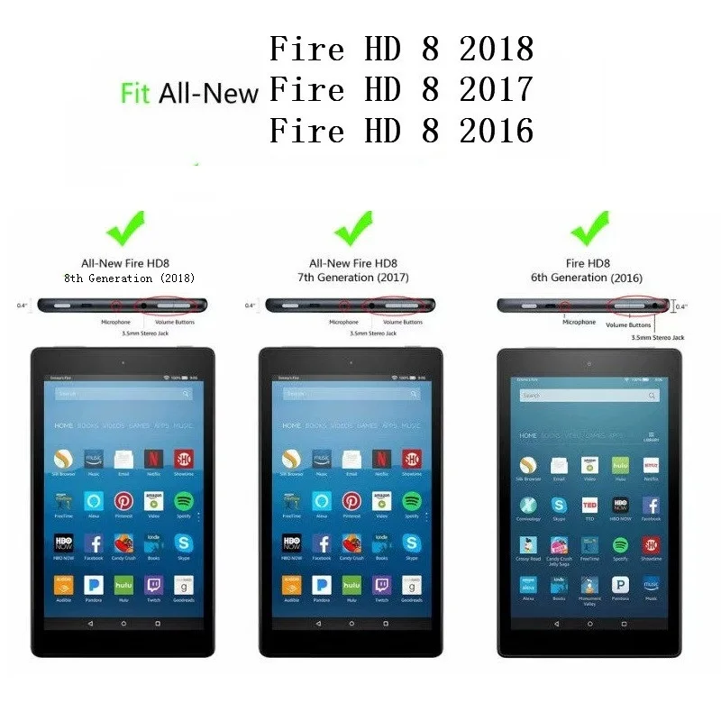 Приглашения на свадьбу из искусственной кожи чехол для Amazon Kindle Fire HD 8 2018 2017 2016 Smart