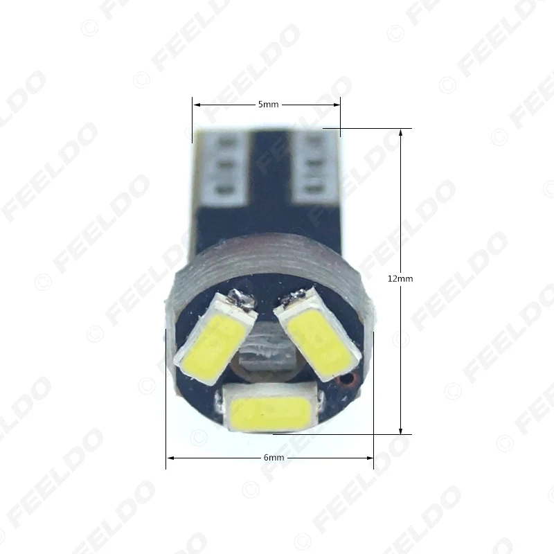 FEELDO 50 шт. белая Автомобильная T5 0 5 Вт 6000K 3SMD 1210/3528 CANBUS без ошибок светодиодный ная