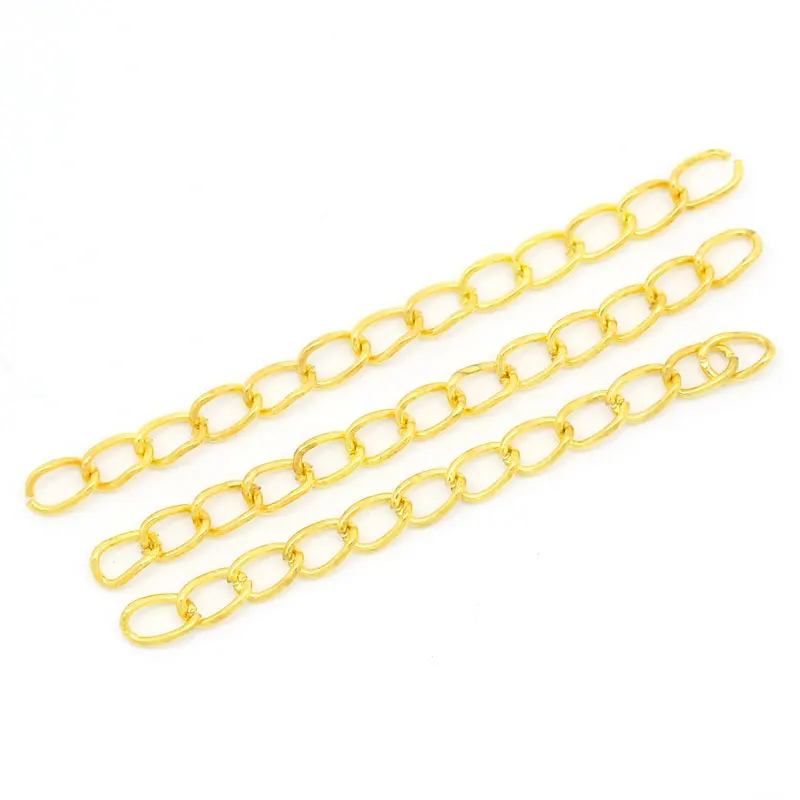 

DoreenBeads 100 PCs Gold Color Extended&Extension Jewelry Chains/Tail Extender Chains for DIY Necklace Jewelry Making 50x3mm