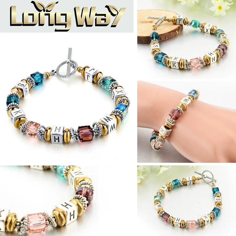 Браслет женский с бусинами из муранского хрусталя серебристого цвета|bracelets for|beads
