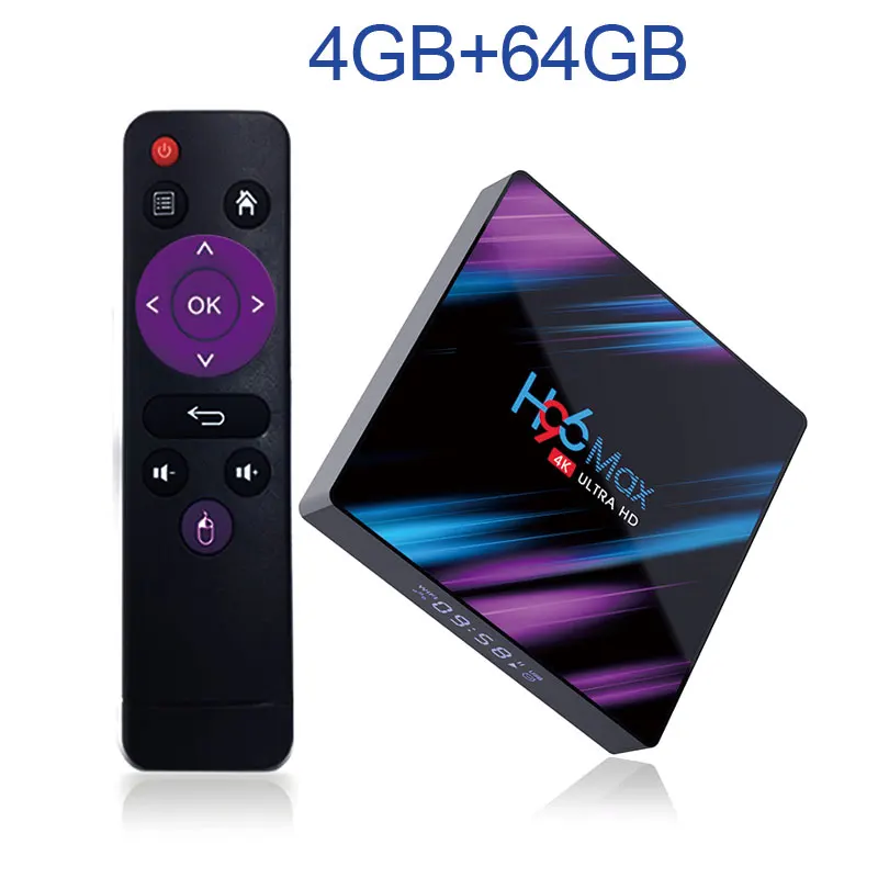H96 MAX 3318 ТВ коробка Android 9,0 Смарт Декодер каналов - Цвет: 4GB 64GB