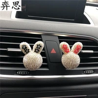 a pair of colourful water drill rabbits auto air conditioner perfume fine rabbit modeling car air freshener flower car perfume