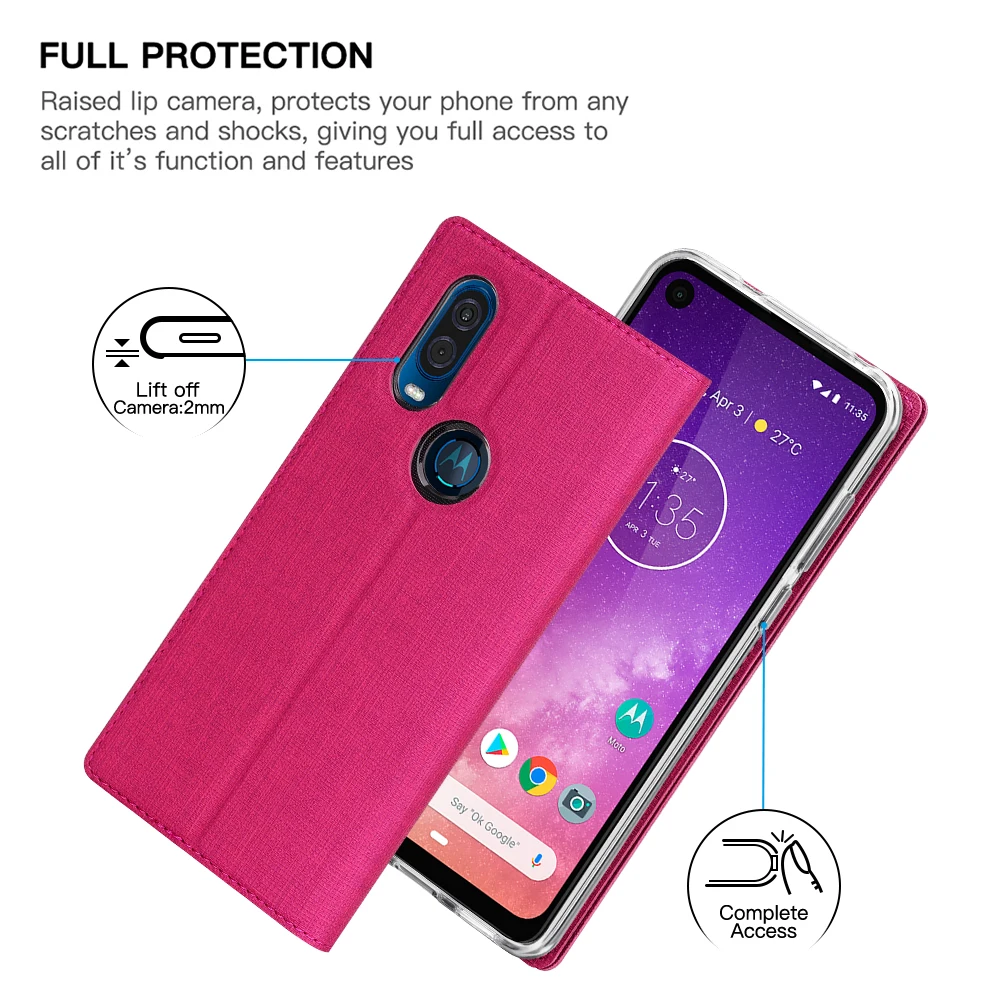 Винтажный тканевый чехол-книжка для Motorola Moto One Vision, кошелек с отделением для карт, магнитный чехол-книжка для Motorola Moto One Vision