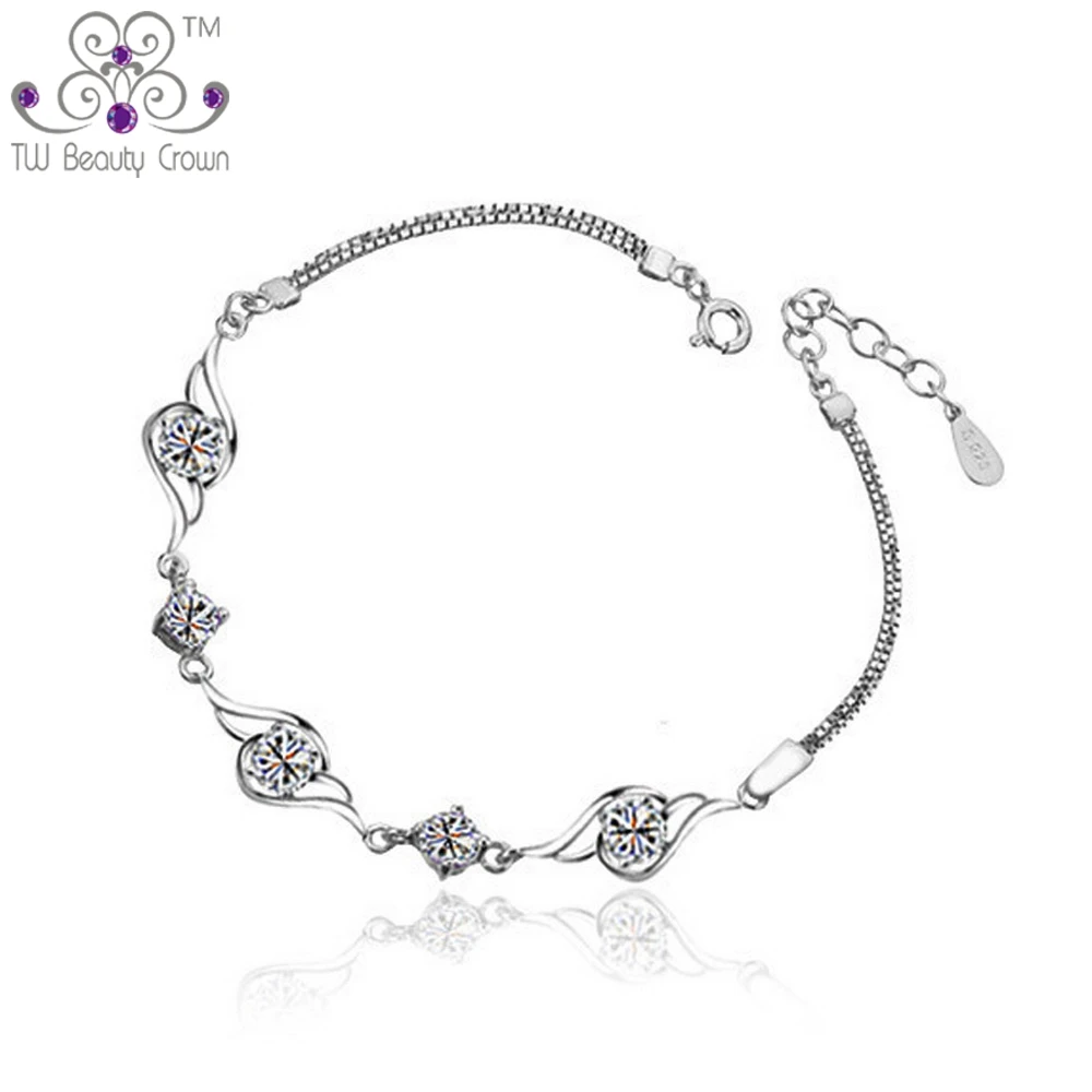 Очаровательная цепочка из настоящего стерлингового серебра 925 пробы класса AAA с