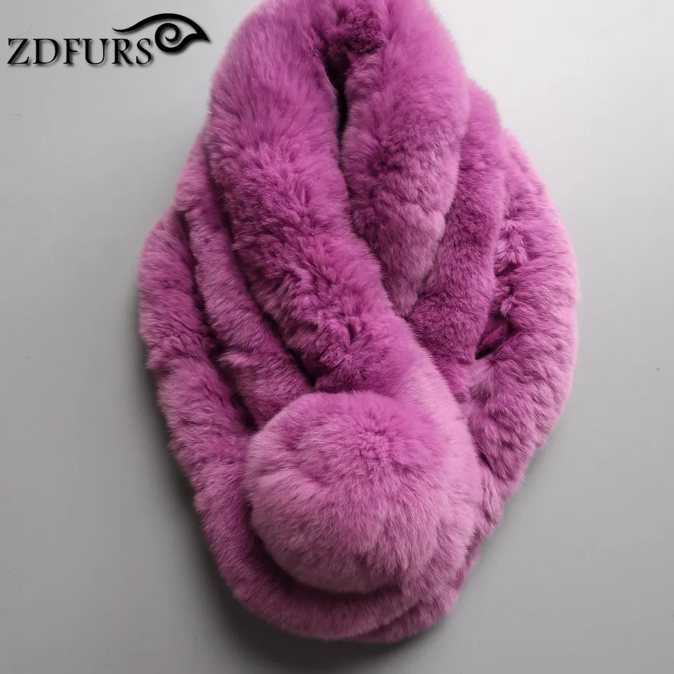 ZDFURS* женский шарф из натурального меха высокого качества Роскошный большой мех кролика рекс шарфы толстые теплые зимние модные брендовые новое поступление