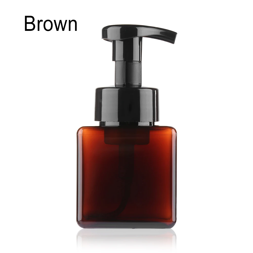 Brown 1 шт. пластиковая прозрачная жидкость для вспенивания, многоразовые бутылки, дозатор для мыла, дозатор для шампуня, лосьона, розлива с крышкой, контейнеры 250 мл - Цвет: Brown
