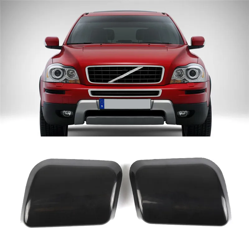 Пара черных ABS OEM крышек омывателя правой левой фары для VOLVO XC90 серии 2002 2006 OE 30698209