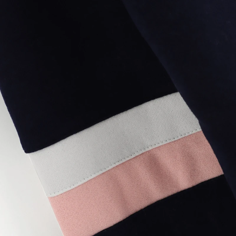 Dotfashion, темно-синяя цветная полосатая Толстовка на шнурке, женская одежда, осенняя Повседневная Женская толстовка с длинным рукавом, пуловеры