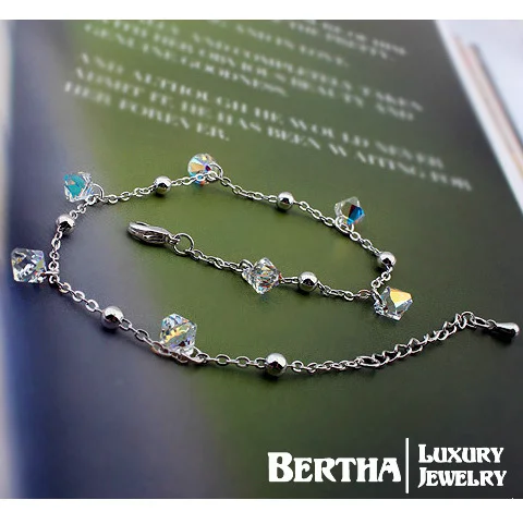 Уникальные кристаллы Сваровски браслеты и Pulseras Pulseira Feminina женские Cristal Bijoux Charm Jewelry