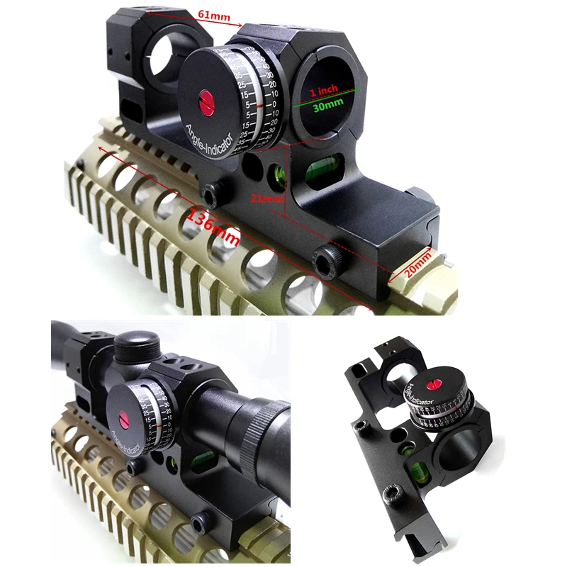 Тактическое Крепление кольцо для прицела 25 4/30 мм с угловым индикатором и
