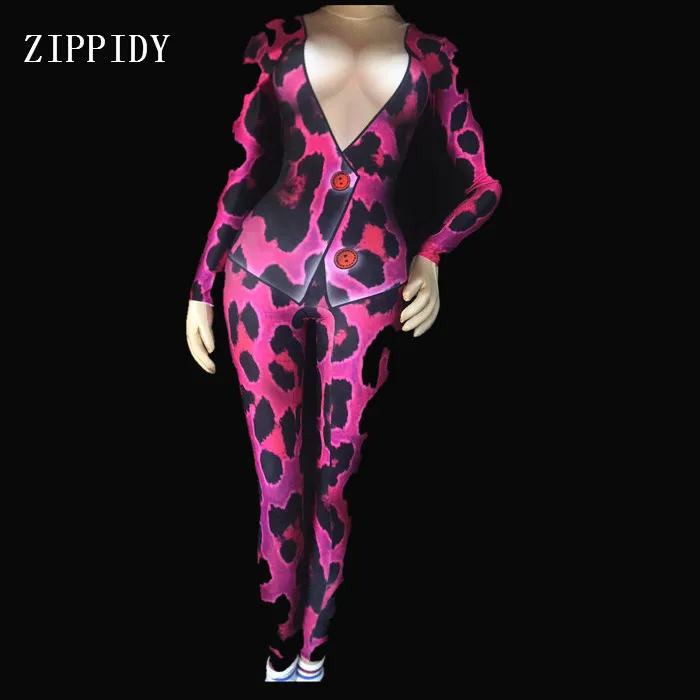 3 вида цветов розовый синий зеленый Леопардовый принт боди сценический