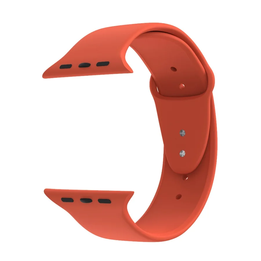 Orange Ремешок для Apple Watch 38 мм 42 мм iWatch 4 ремешок 40 мм 44 мм спортивный силиконовый ремень браслет Apple ремешок для часов серии 5 4 3 2 аксессуары - Цвет ремешка: Orange
