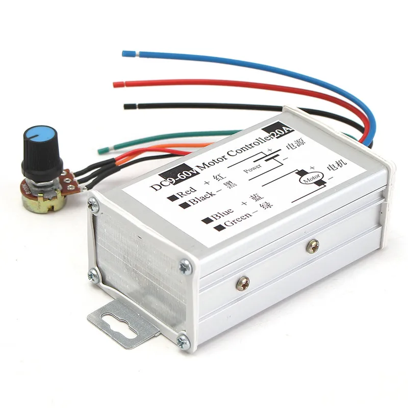 12V 24V 20A Макс. PWM двигатель постоянного тока Плавная переменная Скорость контроллер 25 кГц Лидер продаж