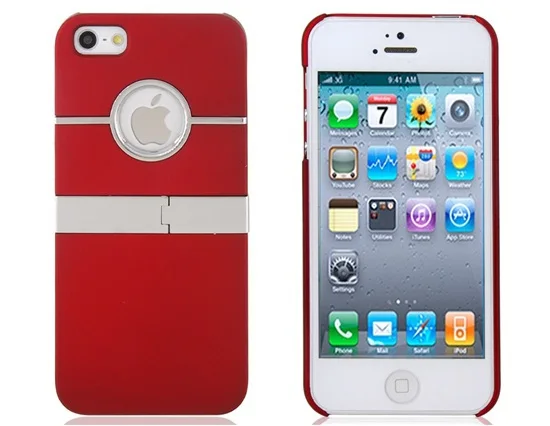 Plated Decorative Strips Design Matting PC Protective Case case for iphone 5 (Red) |