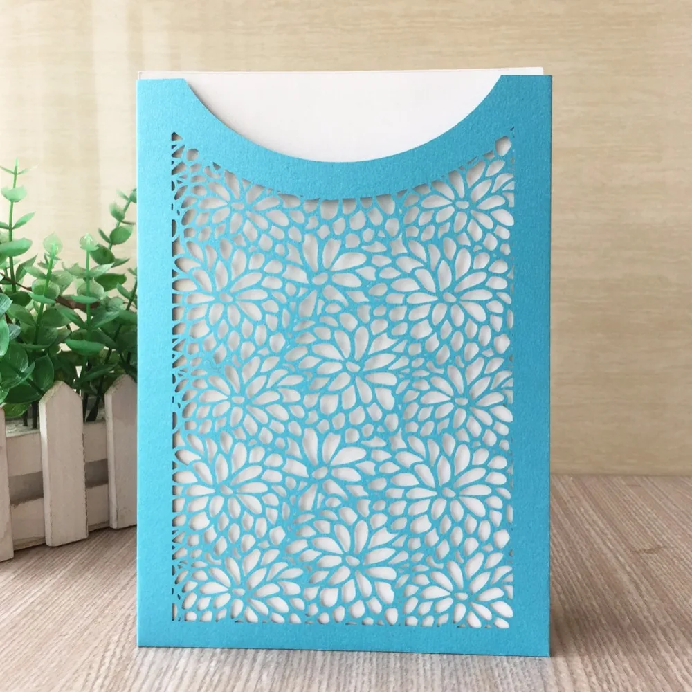 

50Pcs/Lot Creative Hollow Engraving Wedding Invitation Card Birthday Party Decoration Greeting Card Postcard