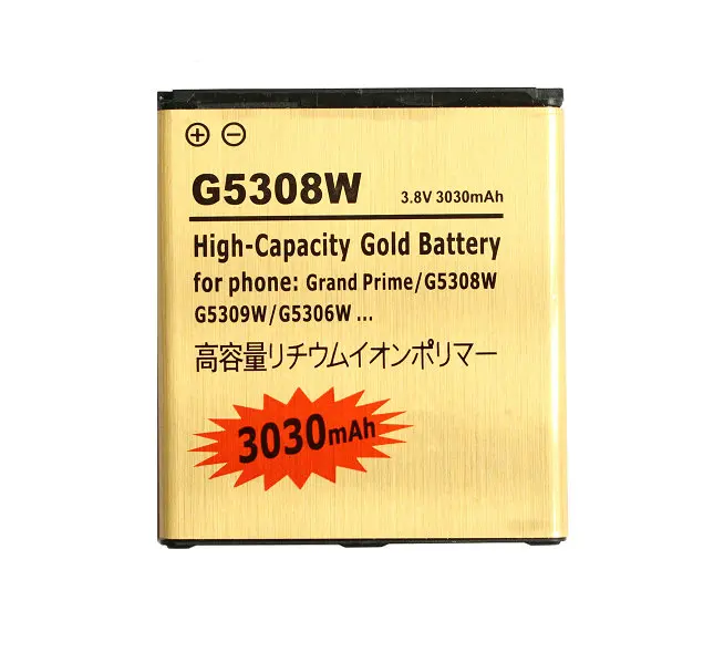 30 шт./лот 3030 мАч батарея золотого цвета для samsung Galaxy Grand Prime G530F G531F G530H G5308W J5 (2015) J500F On5
