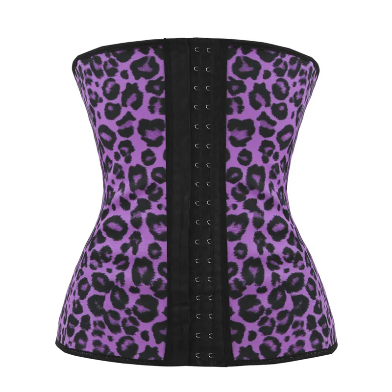 Purple Leopard Wechery поясной тренажер моделирующий ремень для похудения латексный Пояс поясной Cincher Body Shaper стальной Boned Fajas облегает корректирует область живота - Цвет: Purple Leopard