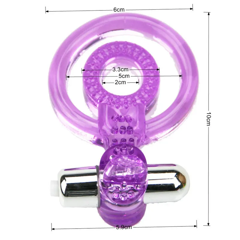 Человек вибрации двойные кольца задержки массаж Stick мастурбация кольцо