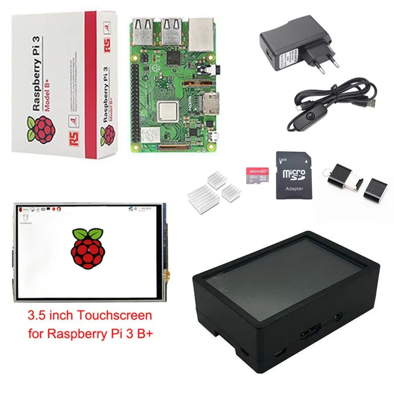 Raspberry Pi 3 Model B + стартовый комплект 5 дюймовый ЖК-дисплей с сенсорным экраном чехол