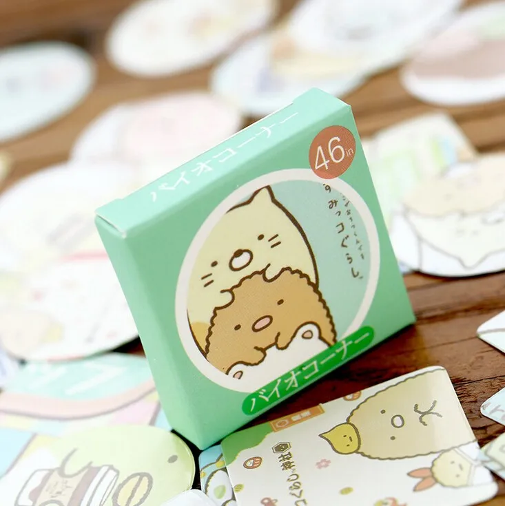 46 шт./упак. новые милые Sumikko Gurashi мультфильм Стикеры клей Стикеры s для художественного оформления ногтей, ручная работа Стикеры s H1027