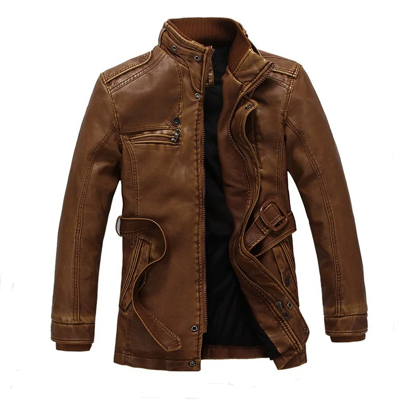 

New Male Winter Leather Jacket Fashion Warm Motorcycle Jacket Quality Brand jaqueta de couro masculino Plus Size M-XXXL