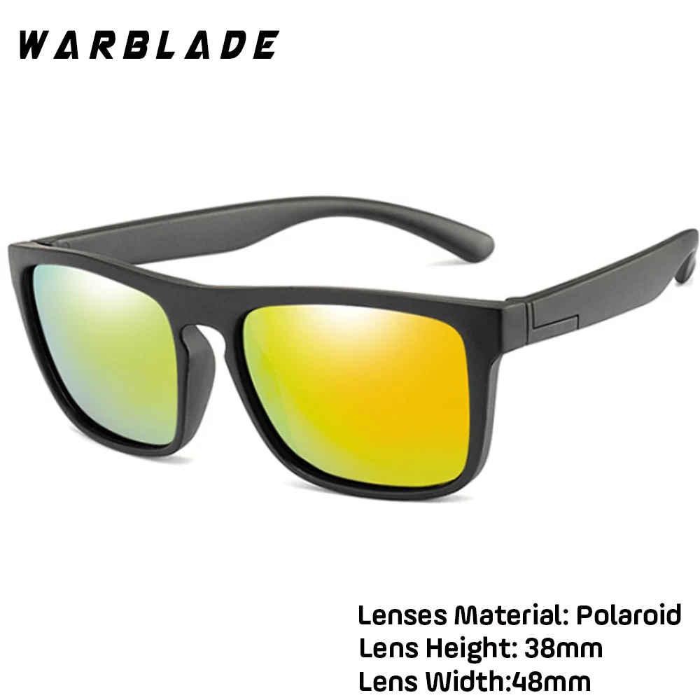 black yellow WBL Детские квадратные поляризованные солнцезащитные очки Детские Силиконовые безопасные TR90 солнцезащитные очки для девочек и мальчиков UV400 зеркальное покрытие Gafas de sol - Цвет линз: black yellow