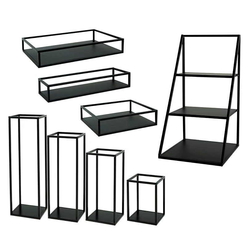 Черные стеллажи для хранения SWEETGO геометрический поднос 1 предмет кухонные