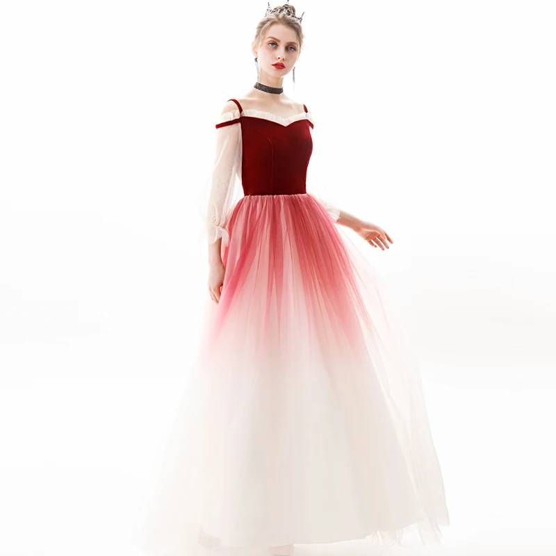 SSYfashion длинное вечернее платье в пол из бархата и тюля с вырезом лодочкой на бретелях с открытыми плечами и рукавами 3/4
