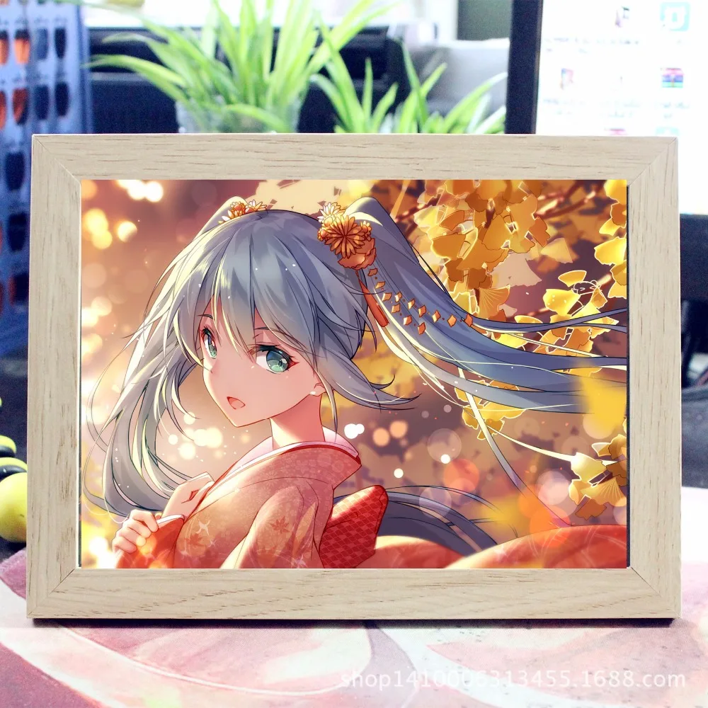 Who Канцтовары магазин аниме фоторамка рисунок повесить картину плакаты Hatsune Miku A3 7