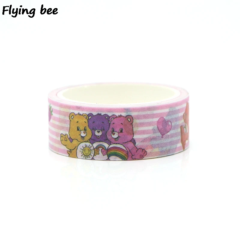 Flyingbee 4 стиля 15 мм X 5 м мультфильм милый голые медведи васи клейкая лента бумага DIY декоративная клейкая лента Kawaii Собаки маскирующие ленты X0277