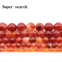 natural stone beads red stripe agat onyx round loose beads 4 6 8 10 12 14mm fit diy space beads jewelry making