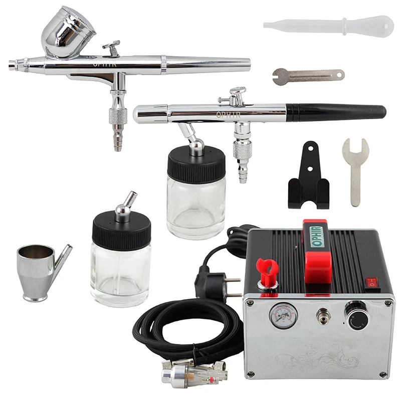 Аэрограф Двойного действия с компрессором 0 3/0 35 мм AC091 + 004A 072 | Красота и здоровье
