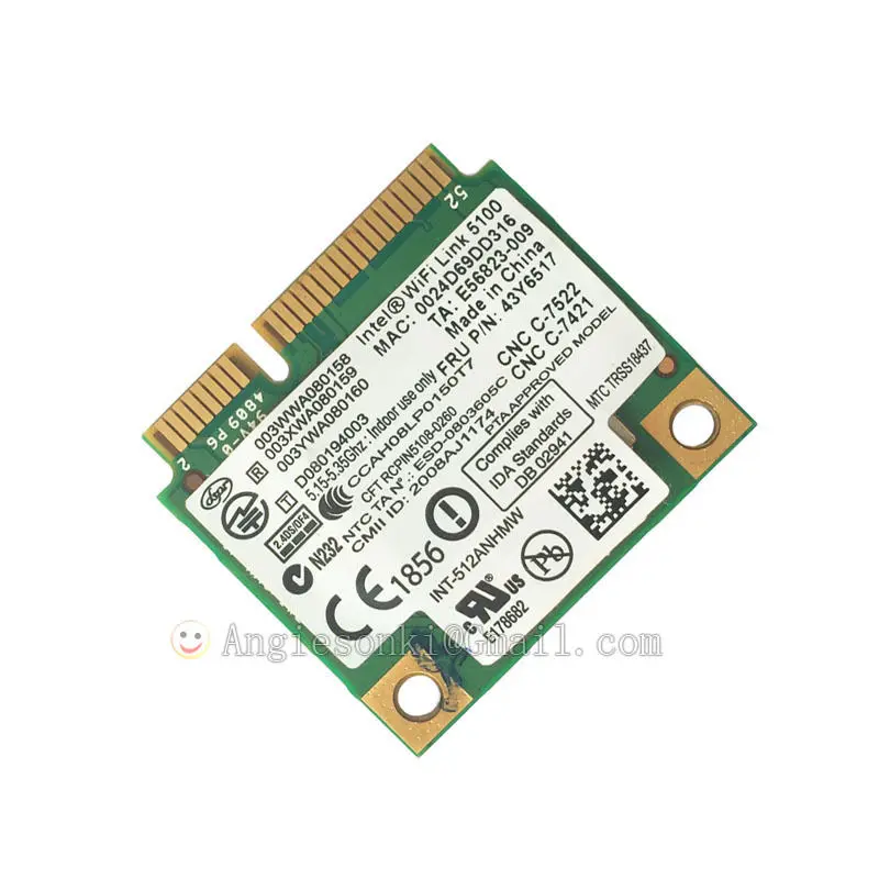 Сетевая WLAN Wi Fi карта ANHMW 43Y6517 5100 001 для Lenovo IBM Intel 512 Mbps T400S SL410 SL510 Dv6 Dv7 Dv8|wifi card|wlan wifiwifi