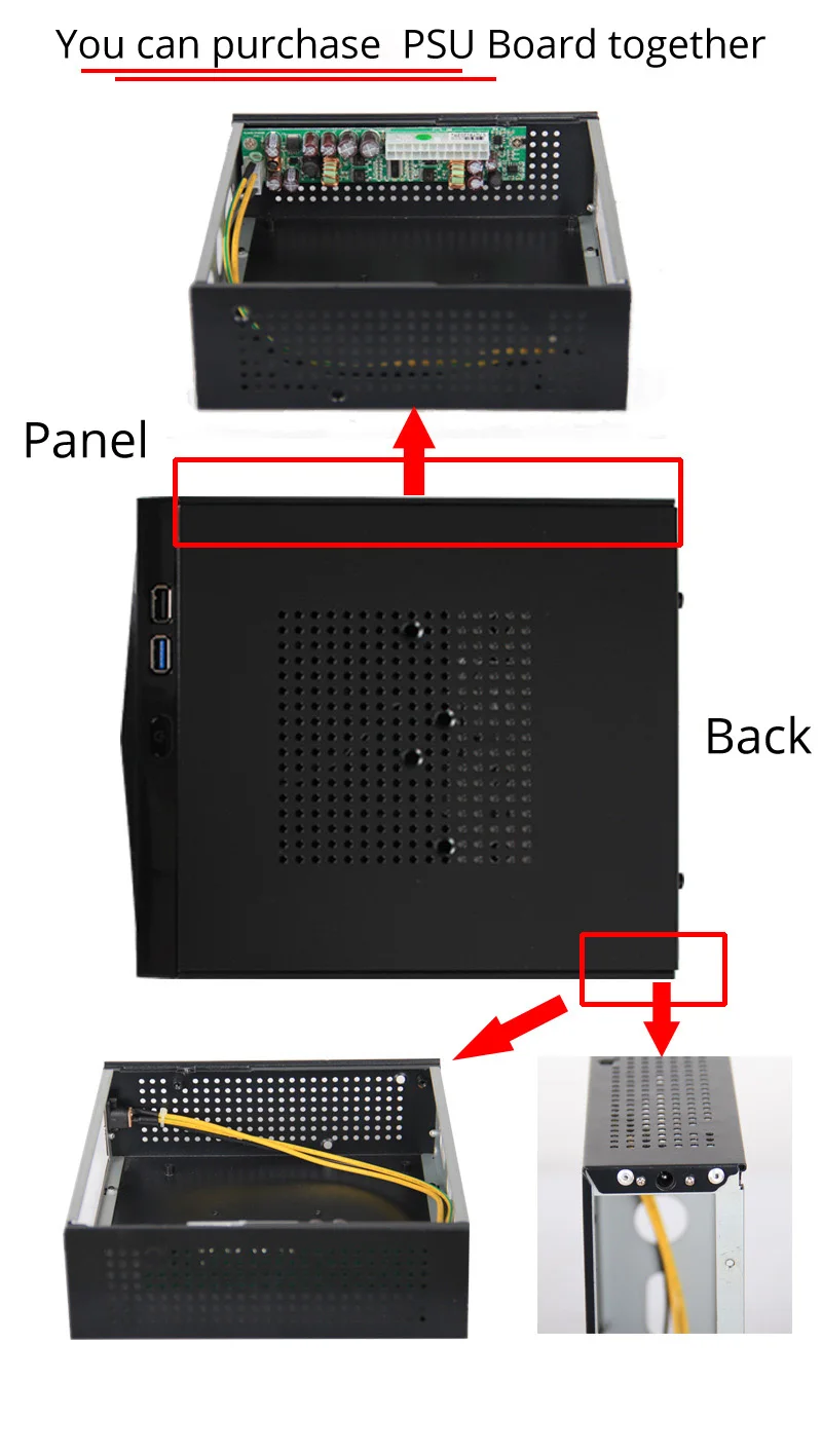 Горячая DIY горизонтальный мини itx HTPC Чехол черный стальной домашний кинотеатр itx материнская плата ПК компьютерный игровой настольный корпус шасси