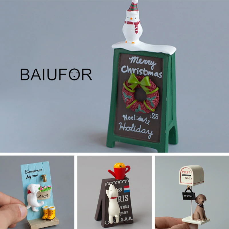 BAIUFOR миниатюрные и статуэтки рождественские рекламные щиты сказочный сад