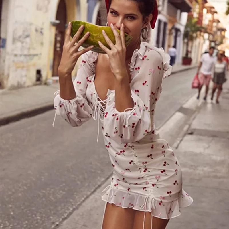 Летнее винтажное Сексуальное мини солнце цветочный принт зеленое платье женское