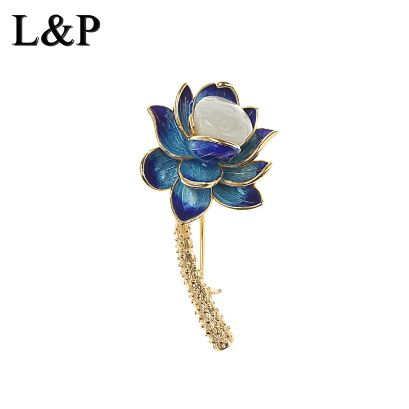 Женское винтажное ювелирное изделие Lotus Cloisonne булавка из 100% серебра 925 пробы