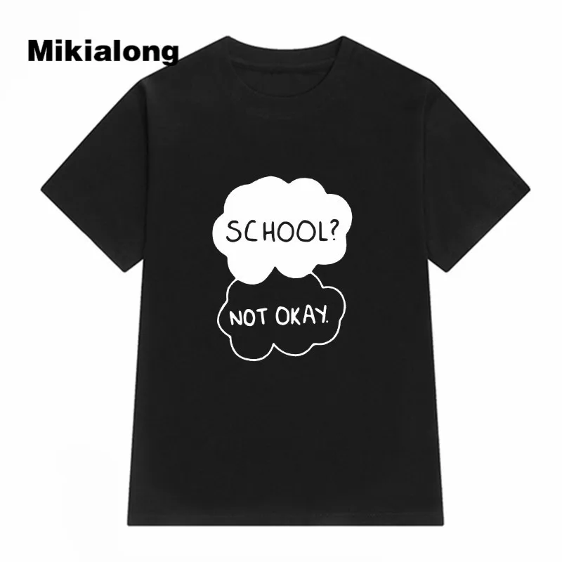 Mikialong/Модная женская школьная забавная Футболка с принтом не нормально футболка