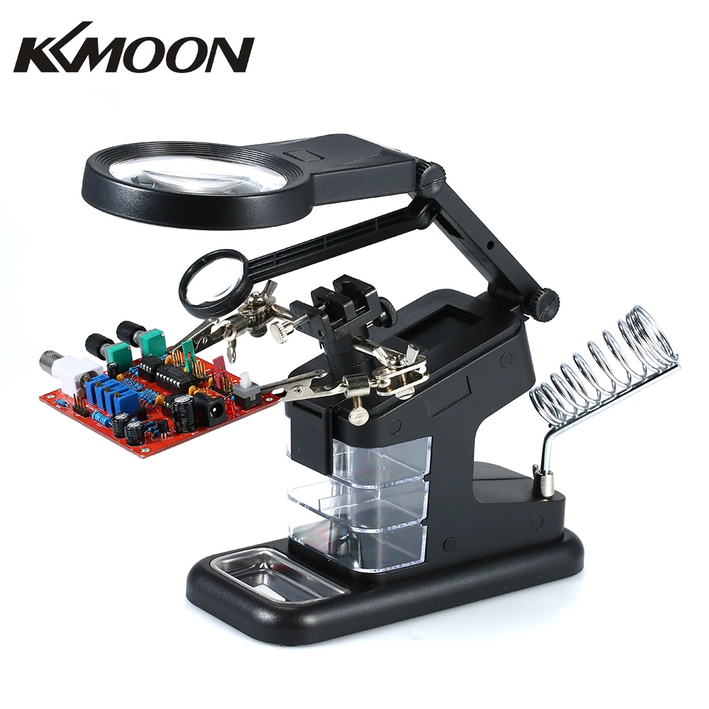 KKmoon TH7206 многофункциональная сварочная Лупа 3X/4.5X/25X светодиодный светильник Настольная Лупа как USB порт паяльная подставка ремонтный инструмент