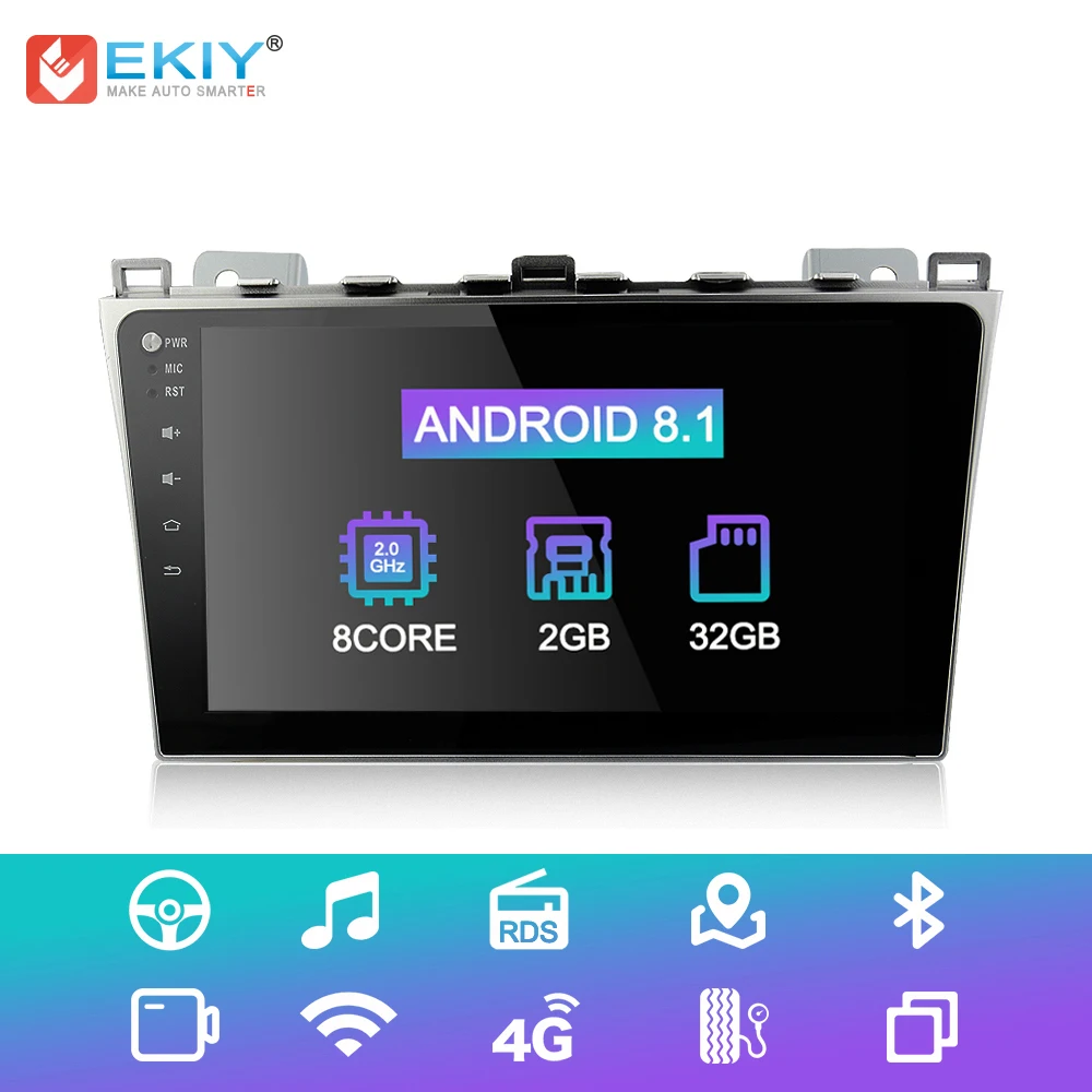 EKIY Автомобильный мультимедийный плеер Android 8 1 GPS Авторадио Din стерео система для