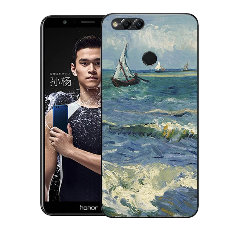 Силиконовые чехлы для Huawei Honor 7X 5 93 дюймов 7 X задней панели телефона модный принт 7x