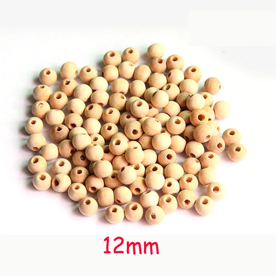 

200pcs 12mm natural Round wood spacer beads,necklace beads, natural wood bead organic jewelry accessory WC028
