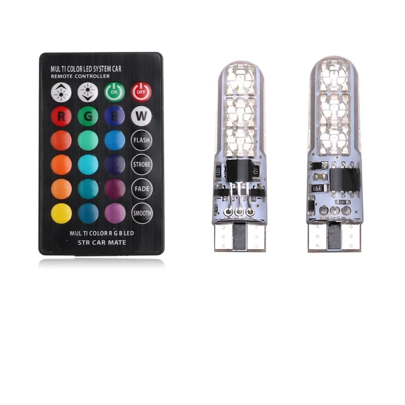 Зазор огни 2 шт Canbus многоцветный RGB светодиодный T10 194 168 W5W интерьер автомобиля