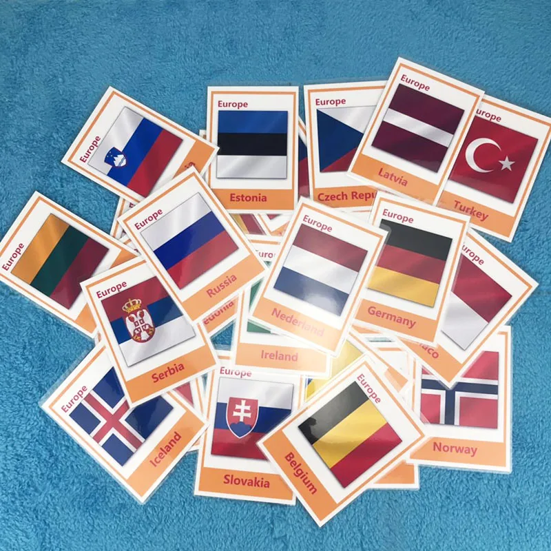 46 шт. европейские страны Национальный флаг Обучающие карточки на английском