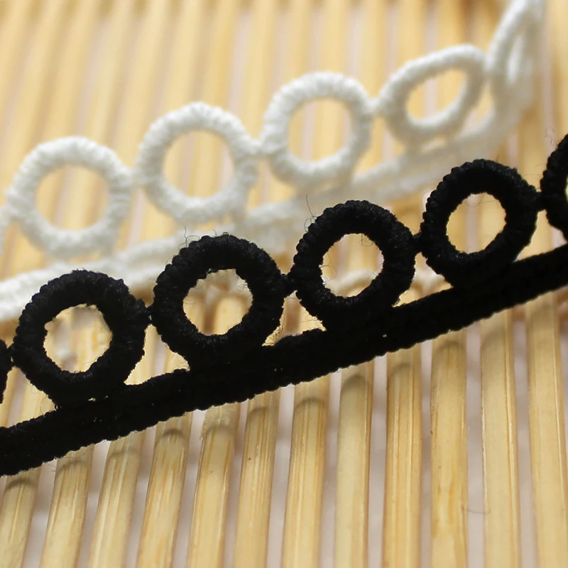 7 ярдов 1 0 см белый и черный цвета круг отделка из кружева аппликация молочного